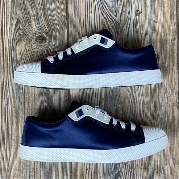 COPY - Prada Satin Low Top Textured Cap Platform Sneakers - Picture 12 of 14